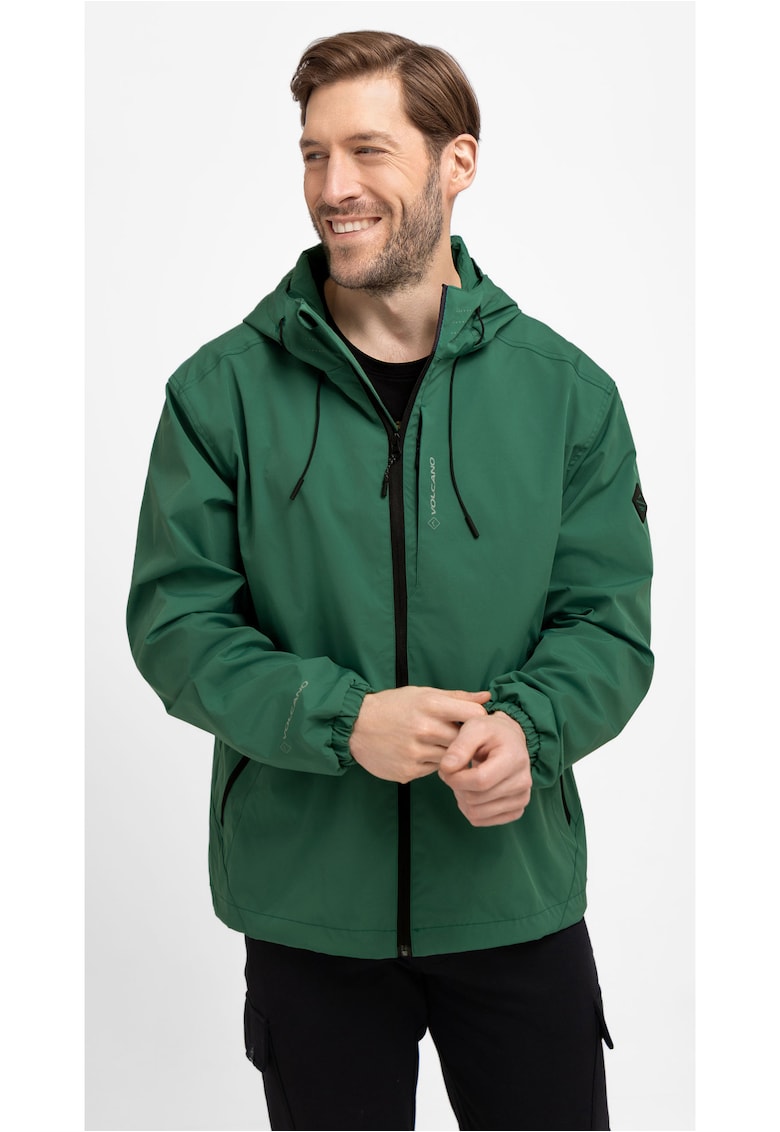 Jacheta de ploaie J-Kenzi pentru barbati - impermeabila - cu glugi - Verde