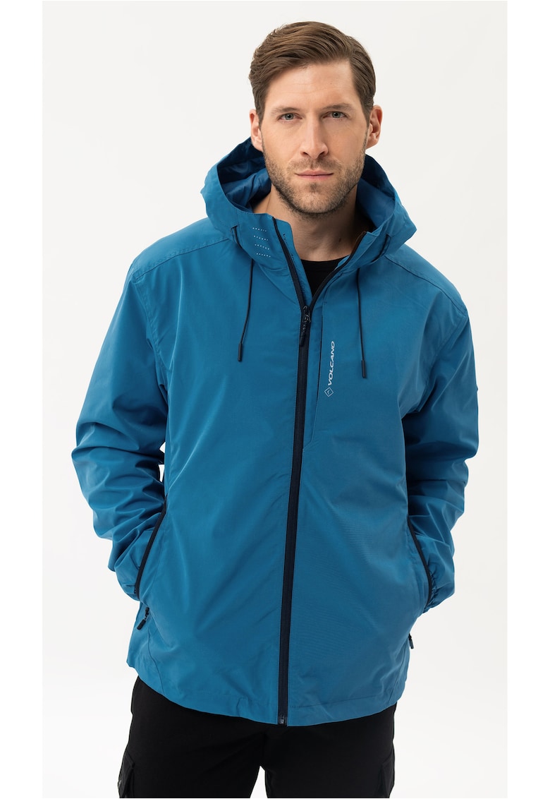Jacheta de ploaie J-Kenzi pentru barbati - impermeabila - cu gluga - Albastru