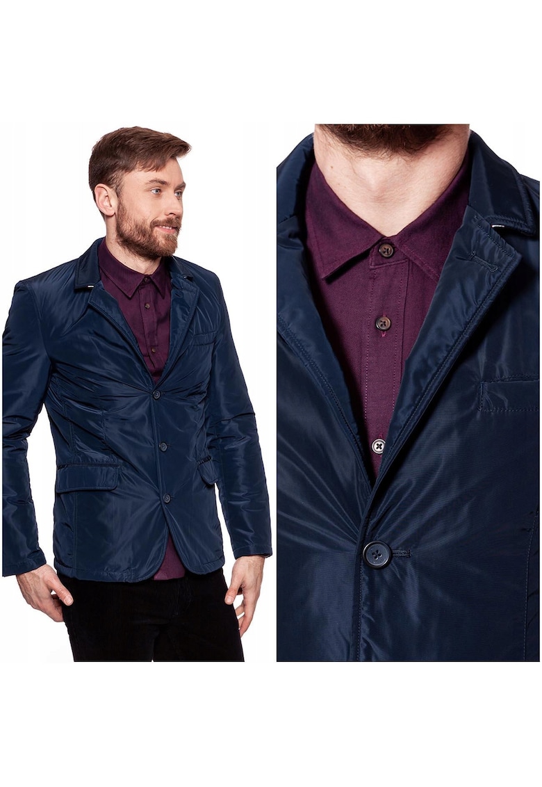 Sacou Barbati -  Model BLAZER - Croiala Eleganta Slim Fit - Ideal Pentru Intalniri De Afaceri Si Iesiri Seara - Cu Nasturi - Marimea L - Albastru
