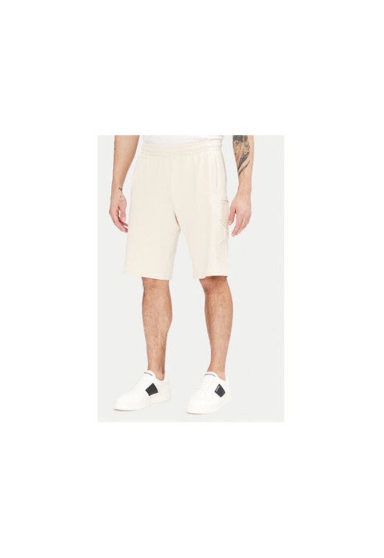 Pantaloni scurti sport barbati Emporio Armani - 7M000153 AF10432 - Bumbac - Ecru