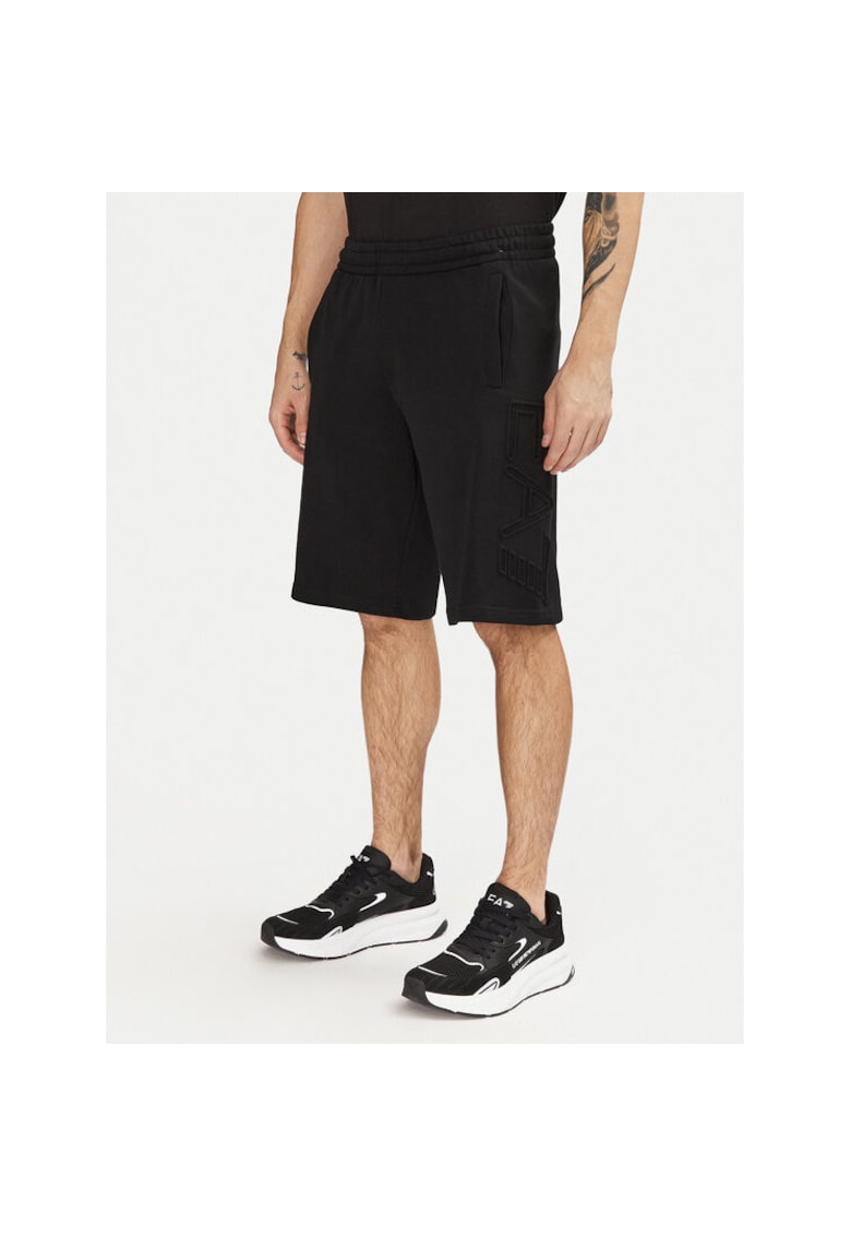 Pantaloni scurti sport barbati Emporio Armani - 7M000153 AF10432 - Bumbac - 2XL INTL - Negru