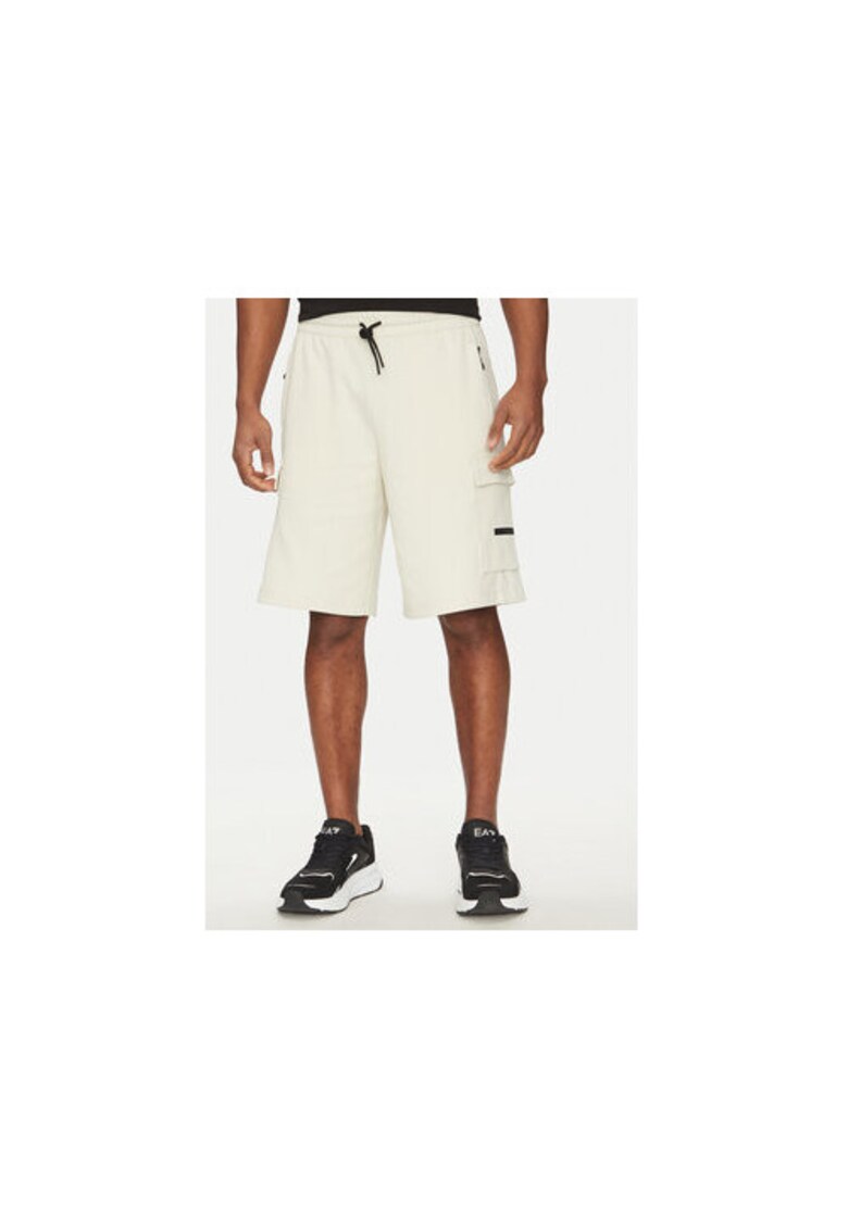 Pantaloni scurti sport barbati Emporio Armani - 7M000326 AF12660 - Bumbac/Elastan - Ecru