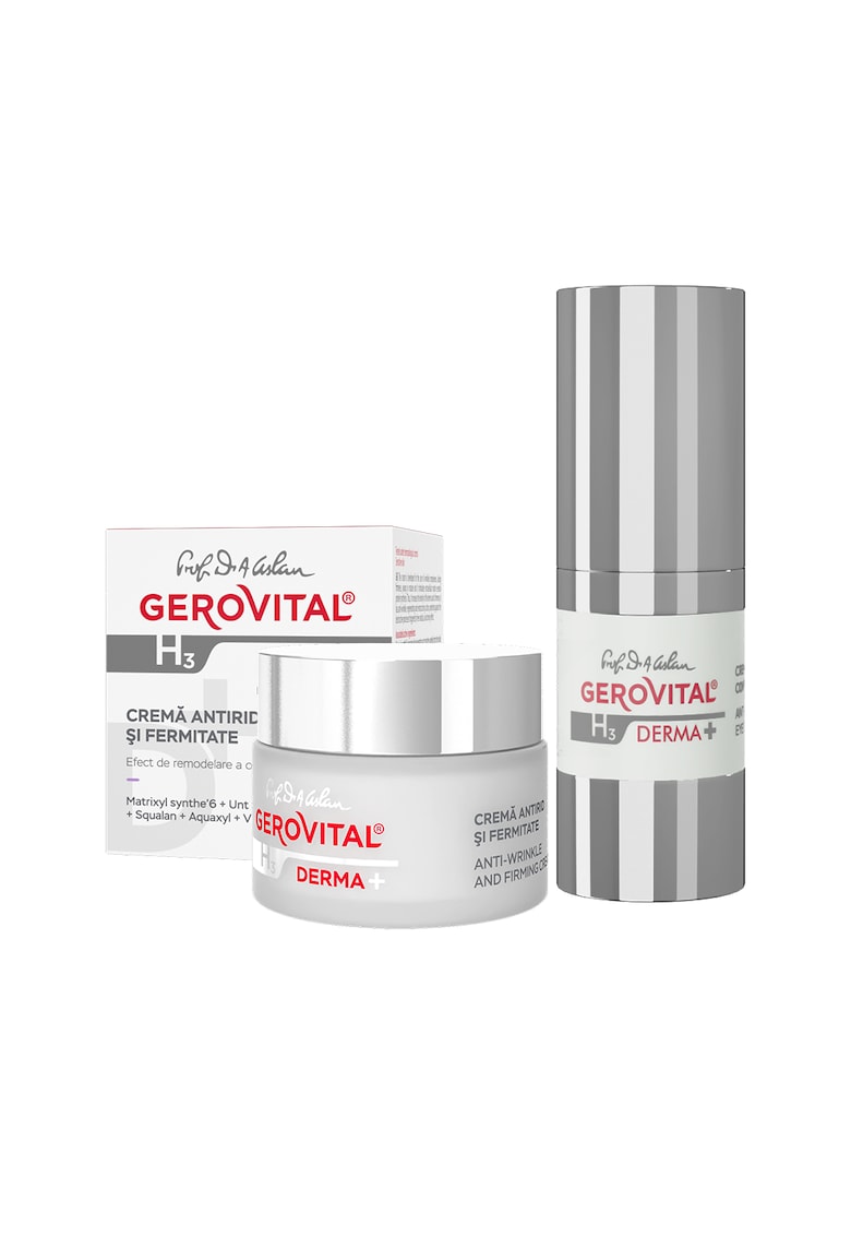 Pachet cadou  H3 Derma+: Crema Antirid Contur Ochi - 15 ml + Crema Antirid si Fermitate - 50 ml