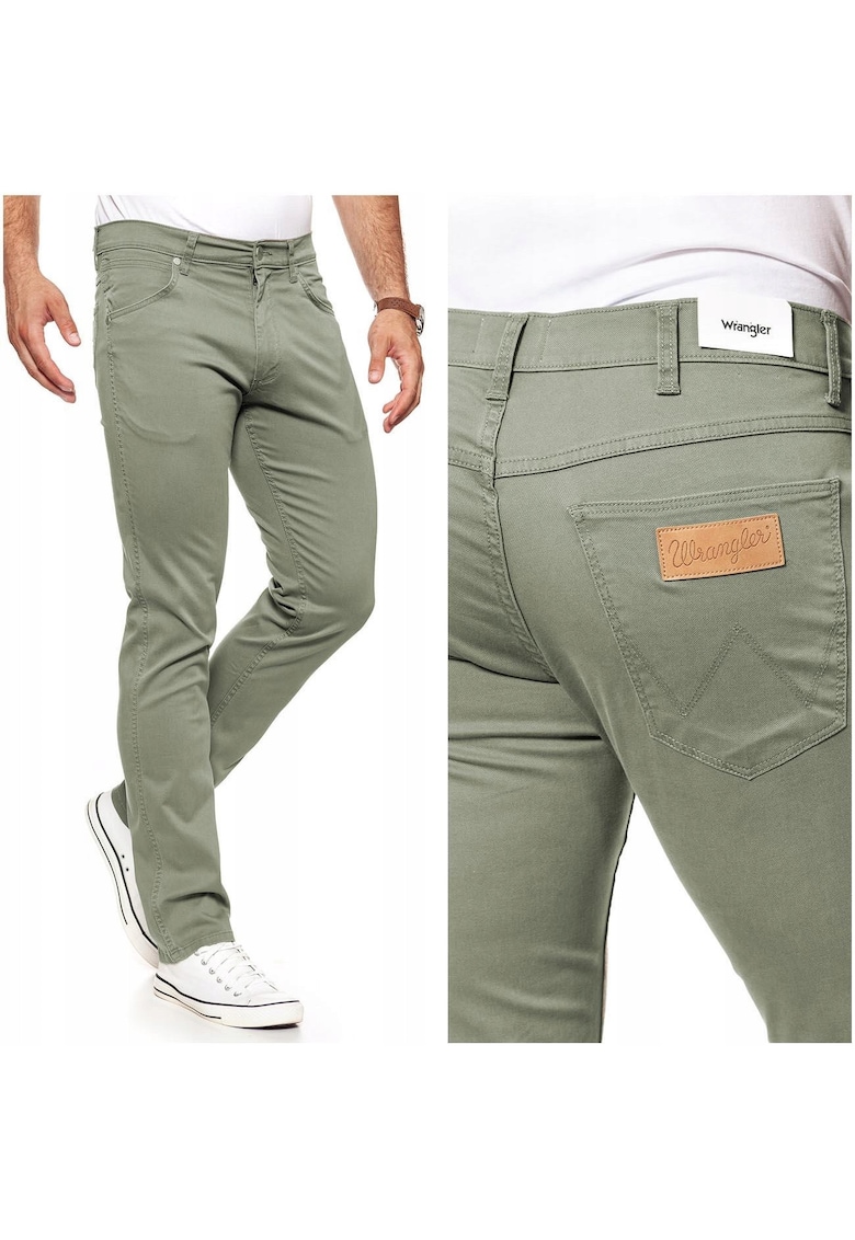 Pantaloni Barbati -  Model GREENSBORO - Croiala Clasica Straight Fit Cu Picioare Drepte - Comozi Si Elastici - Buni Pentru Birou Si Fiecare Zi - Cu Fermoar - 5 Buzunare - Marimea W30 L34 - Verde