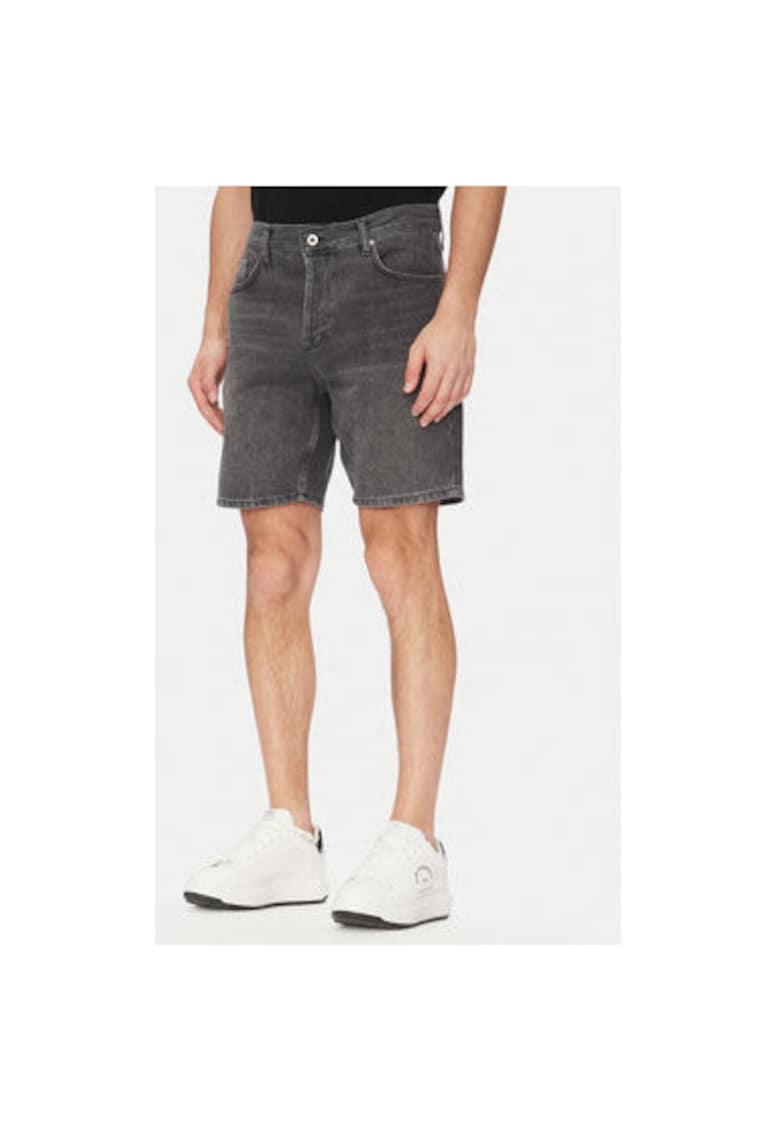 Pantaloni scurti din denim barbati  A2M10084 - Bumbac organic - Gri