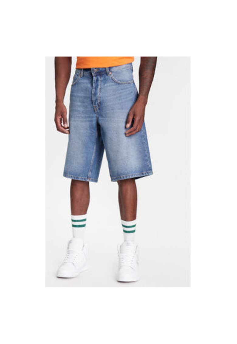 Pantaloni scurti din denim barbati  4AW7U9018 - Bumbac - Albastru