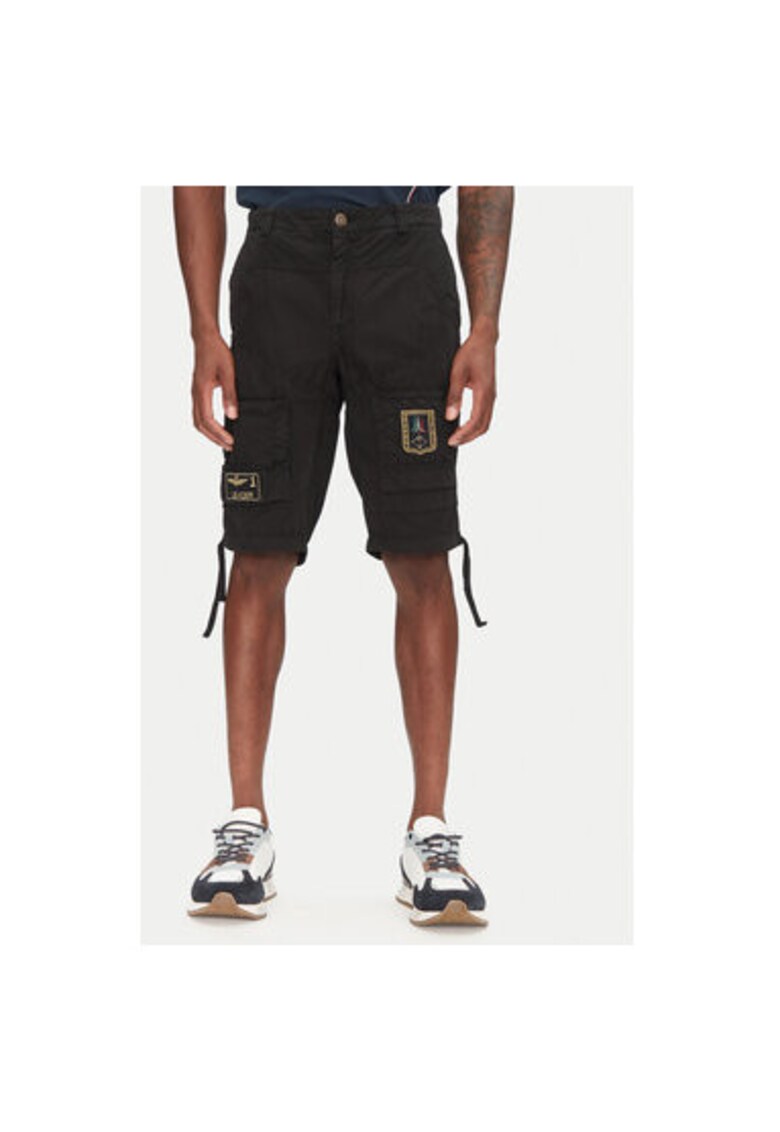 Pantaloni scurti barbati 251BE041CT1122 - Bumbac - Negru