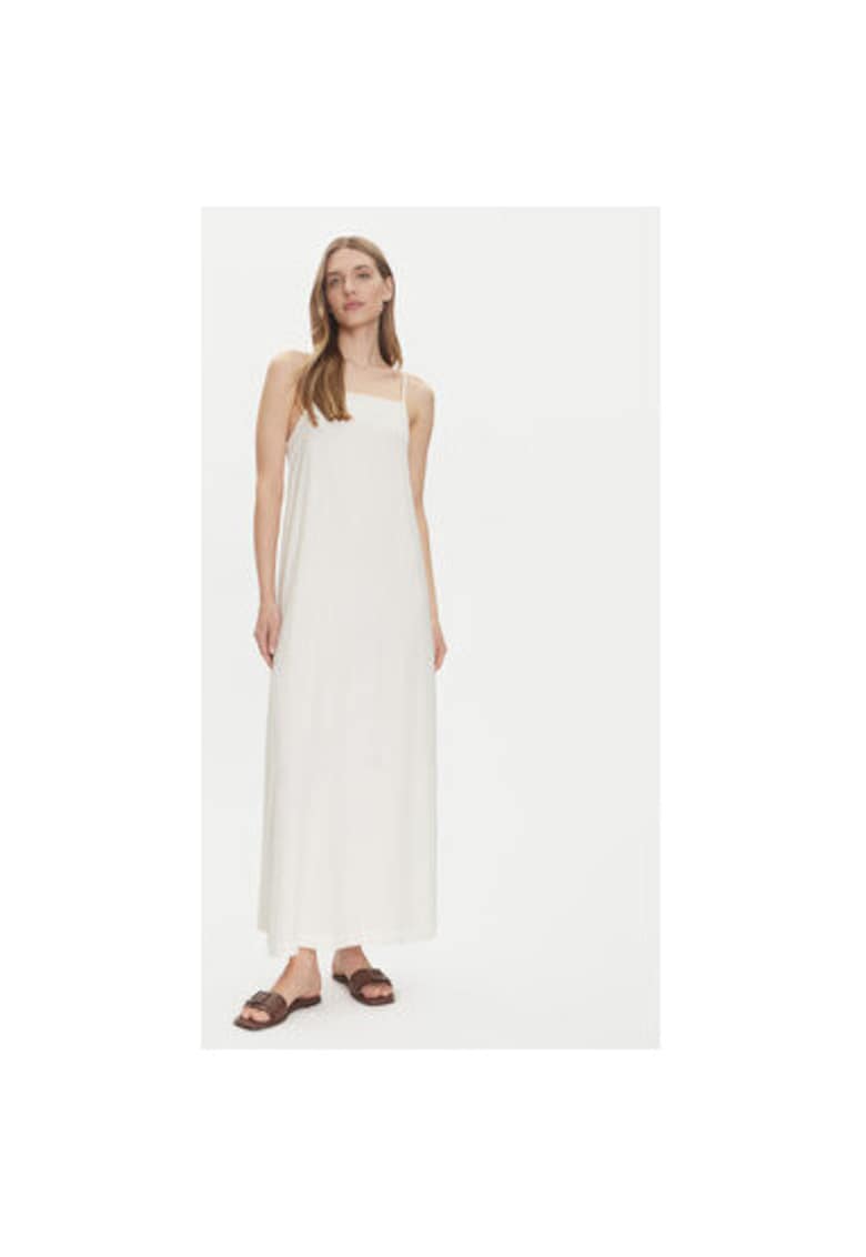 Jjxx Rochie maxi din amestesc de in si vascoza - Alb