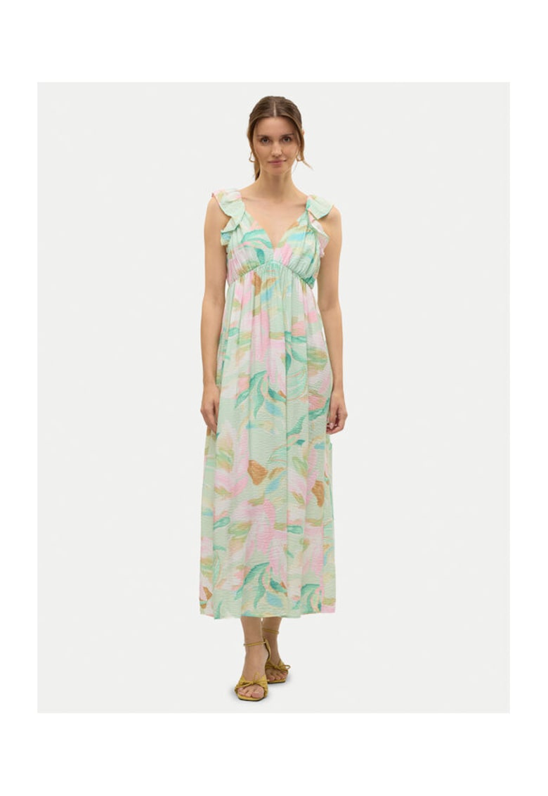 Rochie de vara dama 10324125 - Viscoza/Nylon - Verde - Verde
