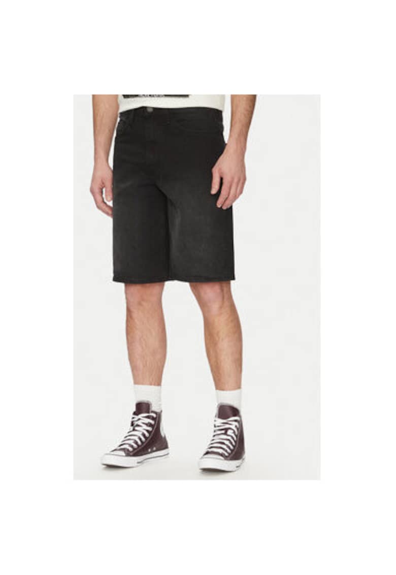 Pantaloni scurti din denim barbati 20718406 - Bumbac/Elastan - Negru - Negru
