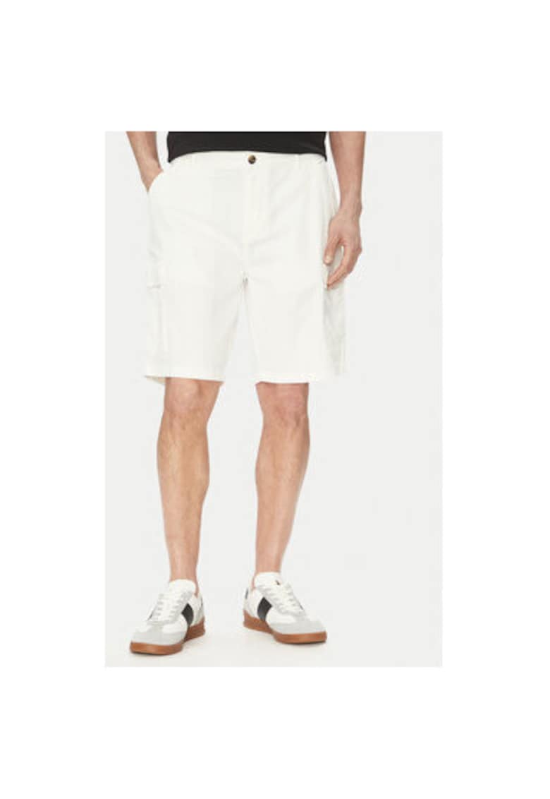 Pantaloni scurti barbati TW536 - Bumbac - Alb