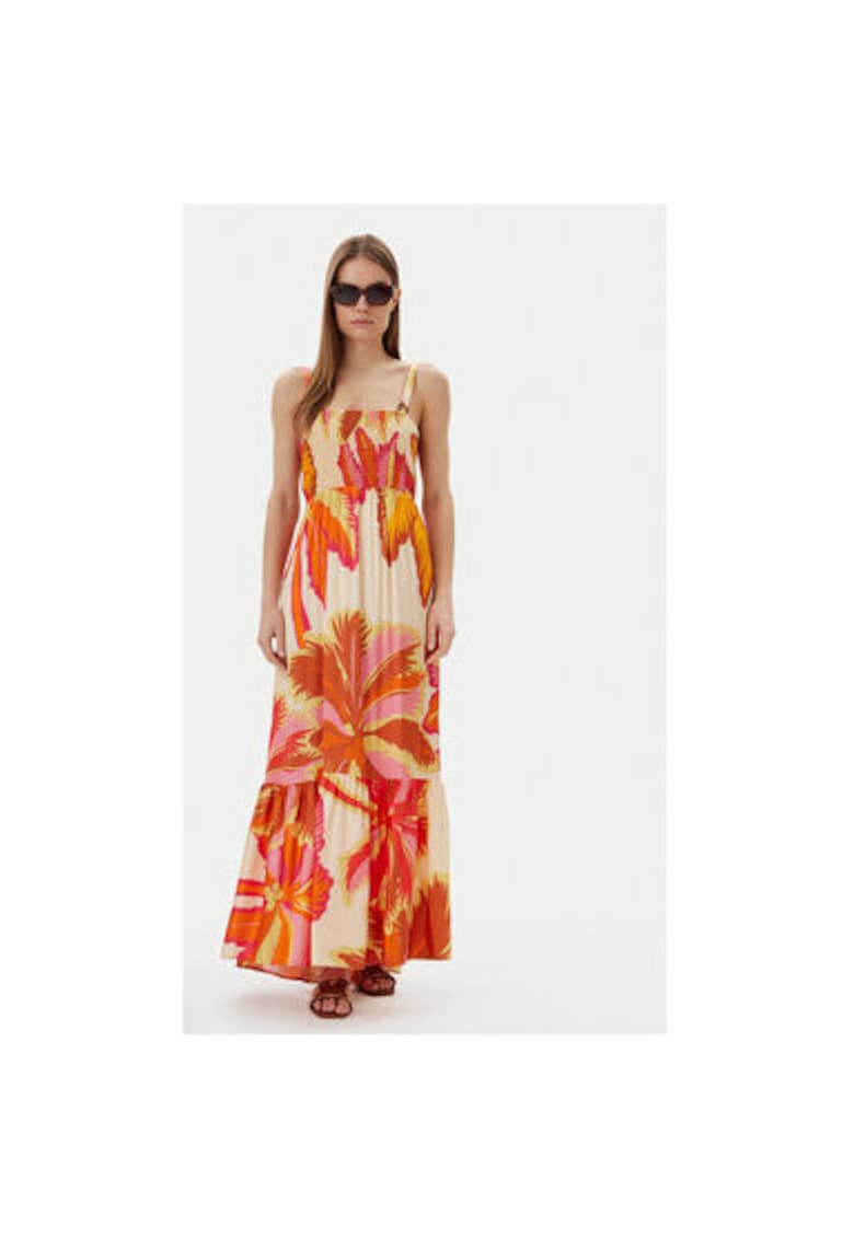 Rochie de vara dama PT2707CLD001 - Viscoza - Portocaliu - Portocaliu