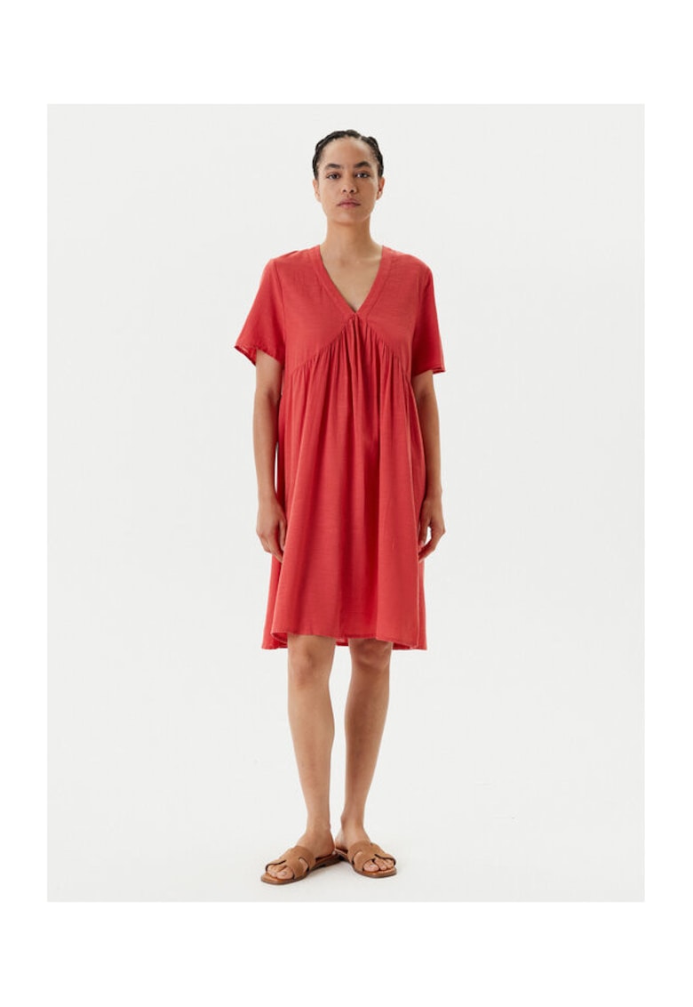 United Colors of Benetton Rochie de vara dama 4PQNDV0BS - Viscoza/Bumbac - Rosu - Rosu