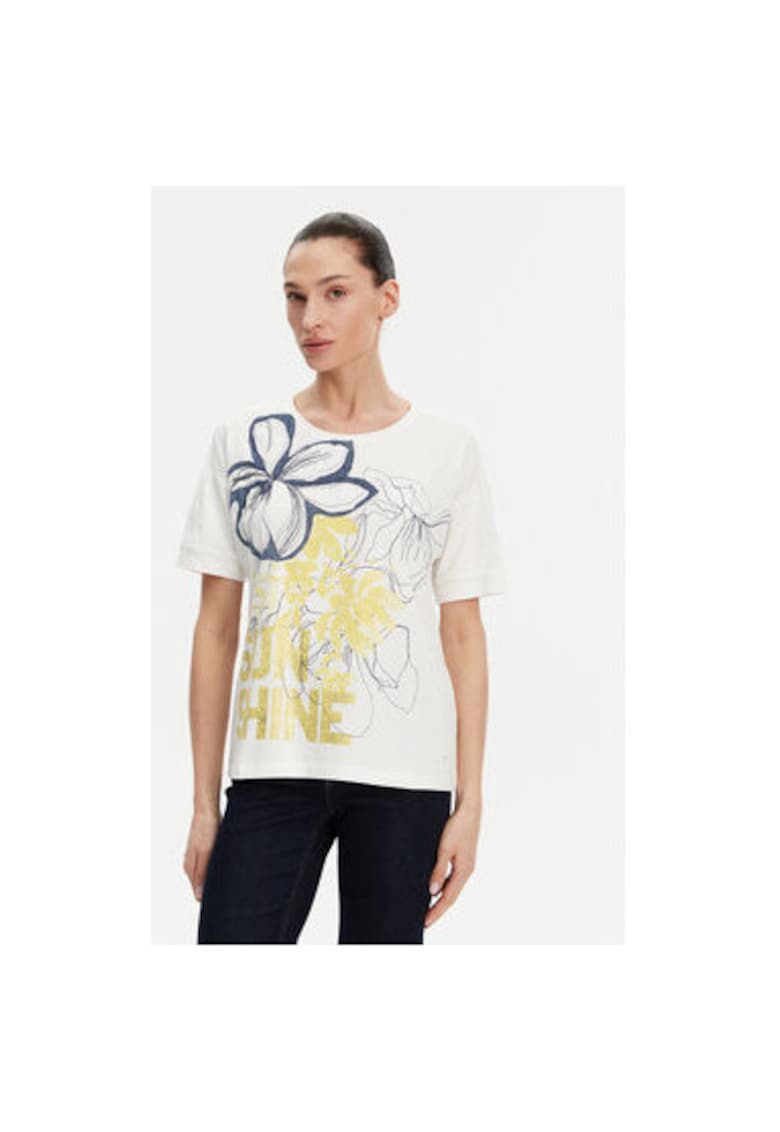Tricou dama 11105007 - Bumbac/Elastan - Alb