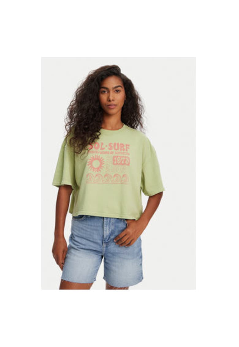 Tricou dama EBJZT00428 - Bumbac - Verde - Verde