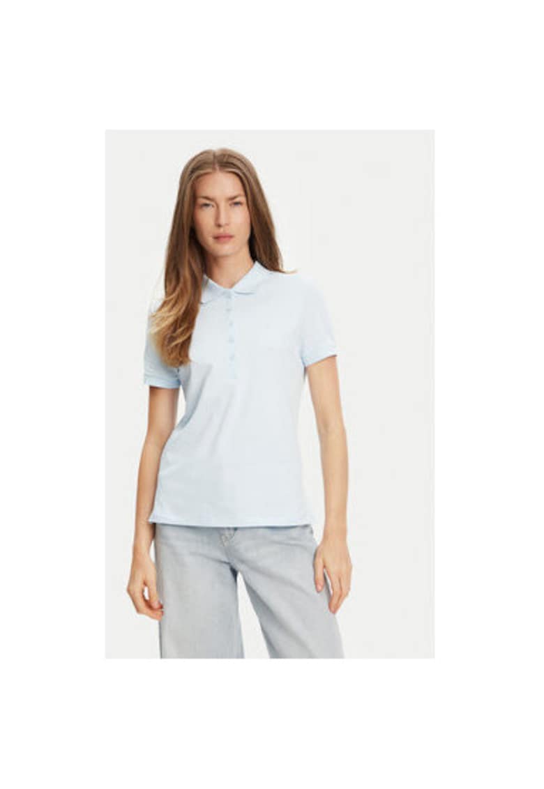 Tricou polo dama  3TQJD300W - Bumbac - Albastru deschis