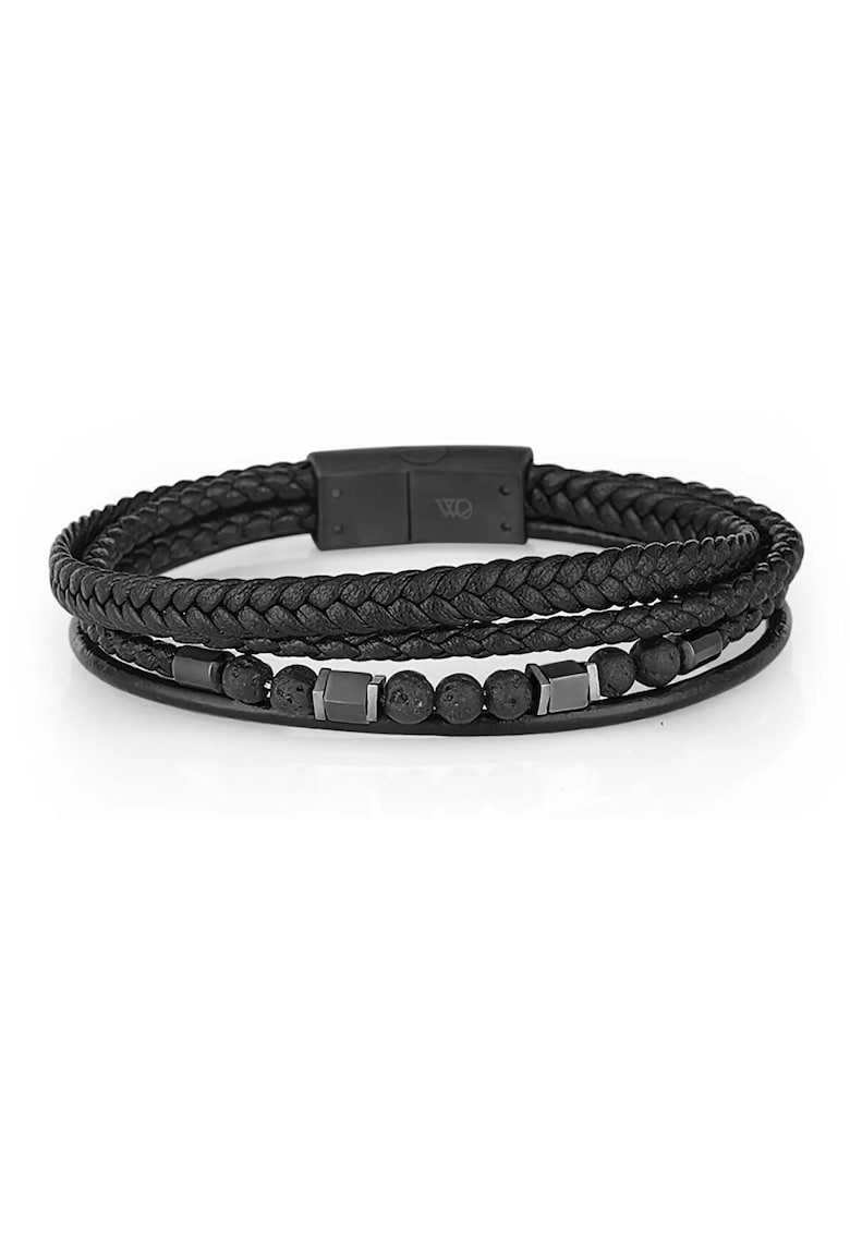 Bratara pentru barbati din Piele ecologica - lungime 21 cm - JWQG3033