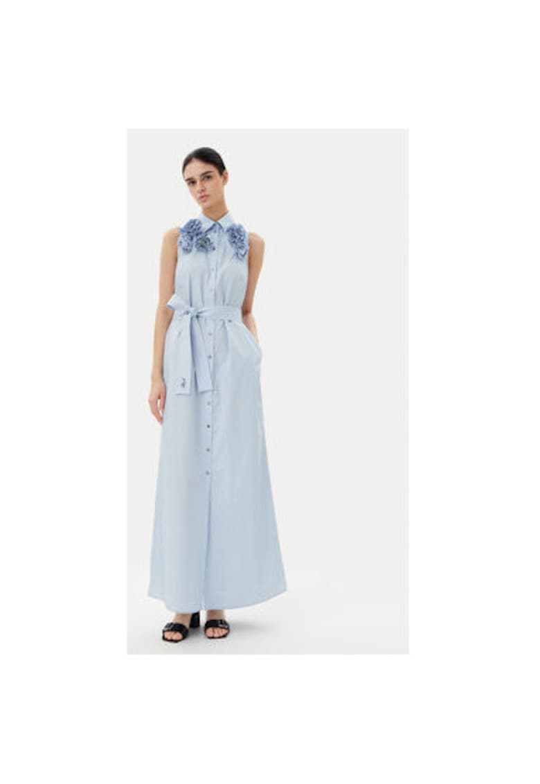 Rochie de vara dama  A2W13004 - Bumbac organic - Albastru deschis