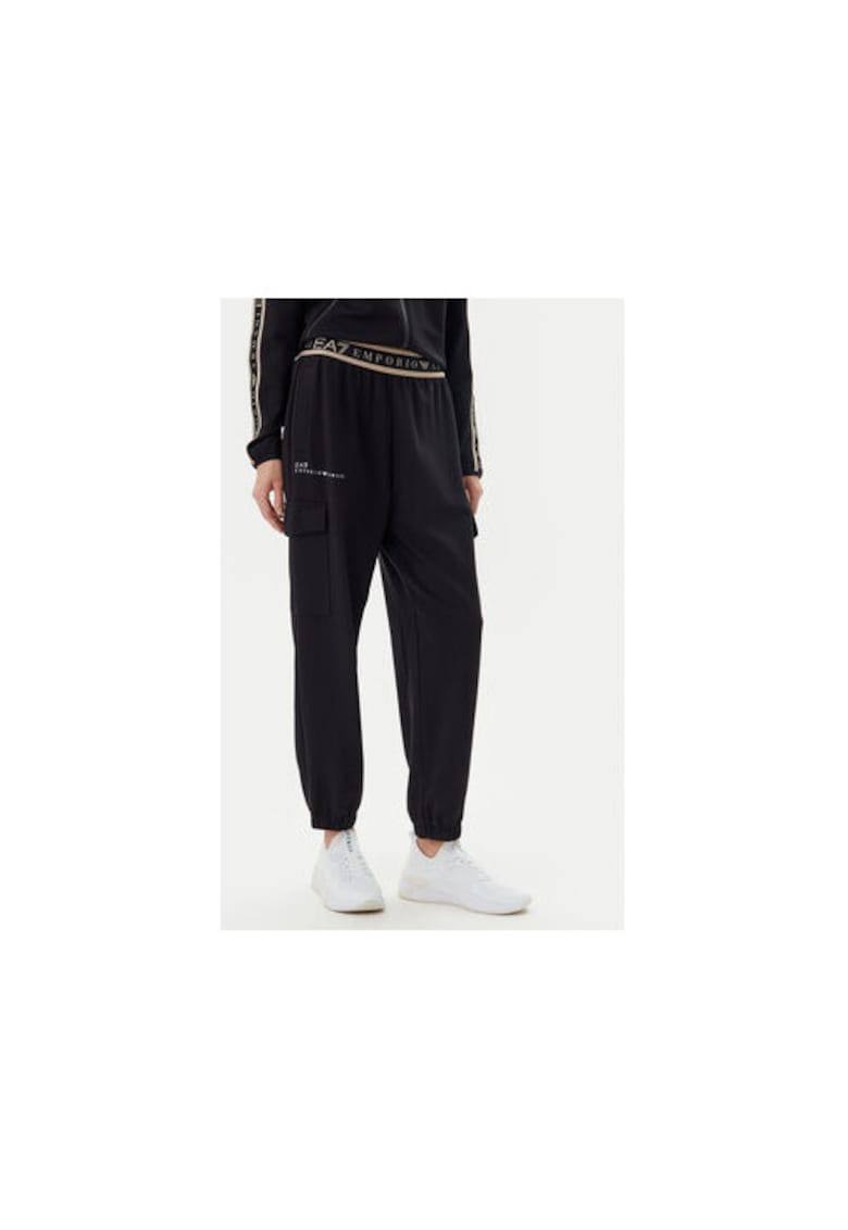 Pantaloni de trening dama Emporio Armani - 7W000282 AF12501 - Poliester/Bumbac - Negru