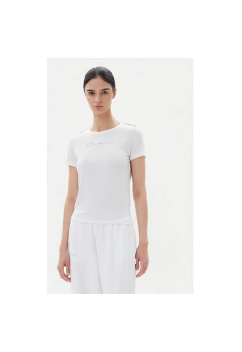 Tricou dama Emporio Armani - 7W000274 AF12945 - Poliester/Viscoza - Alb - Alb