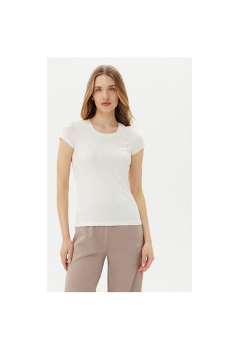 Tricou dama Emporio Armani - 8NTT65 TJDQZ - Bumbac/Modal - 2XL INTL - Alb