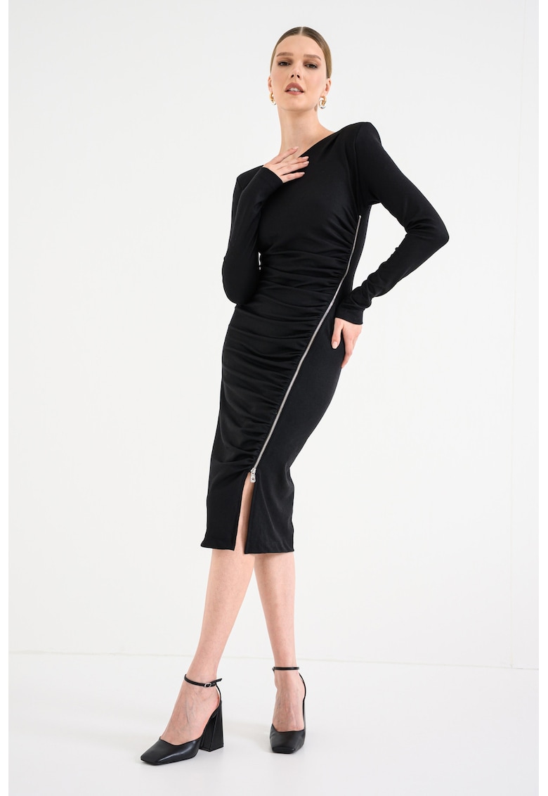 Rochie midi cu maneci lungi