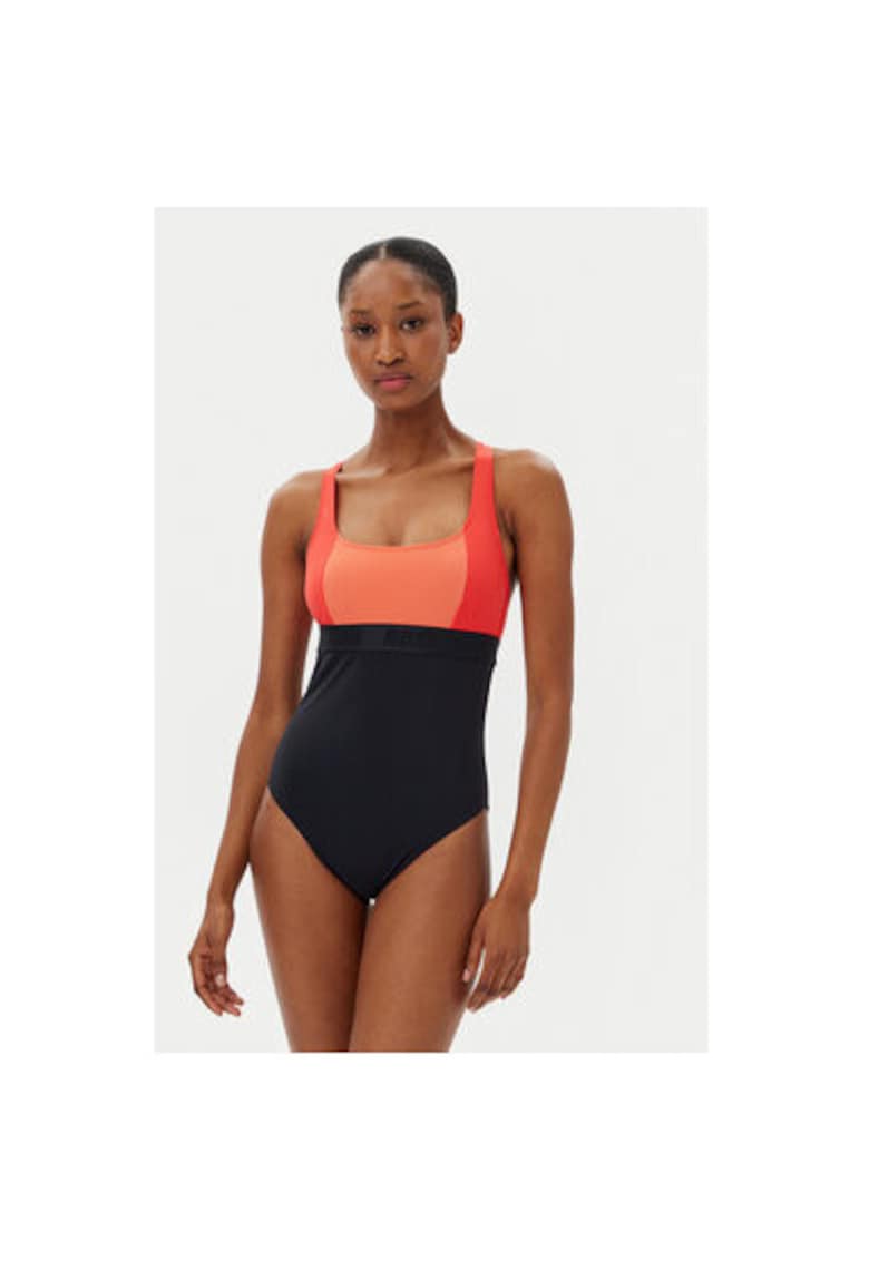 Costum de baie dama ERJX103711 - Poliamida/Elastan - Negru/Rosu