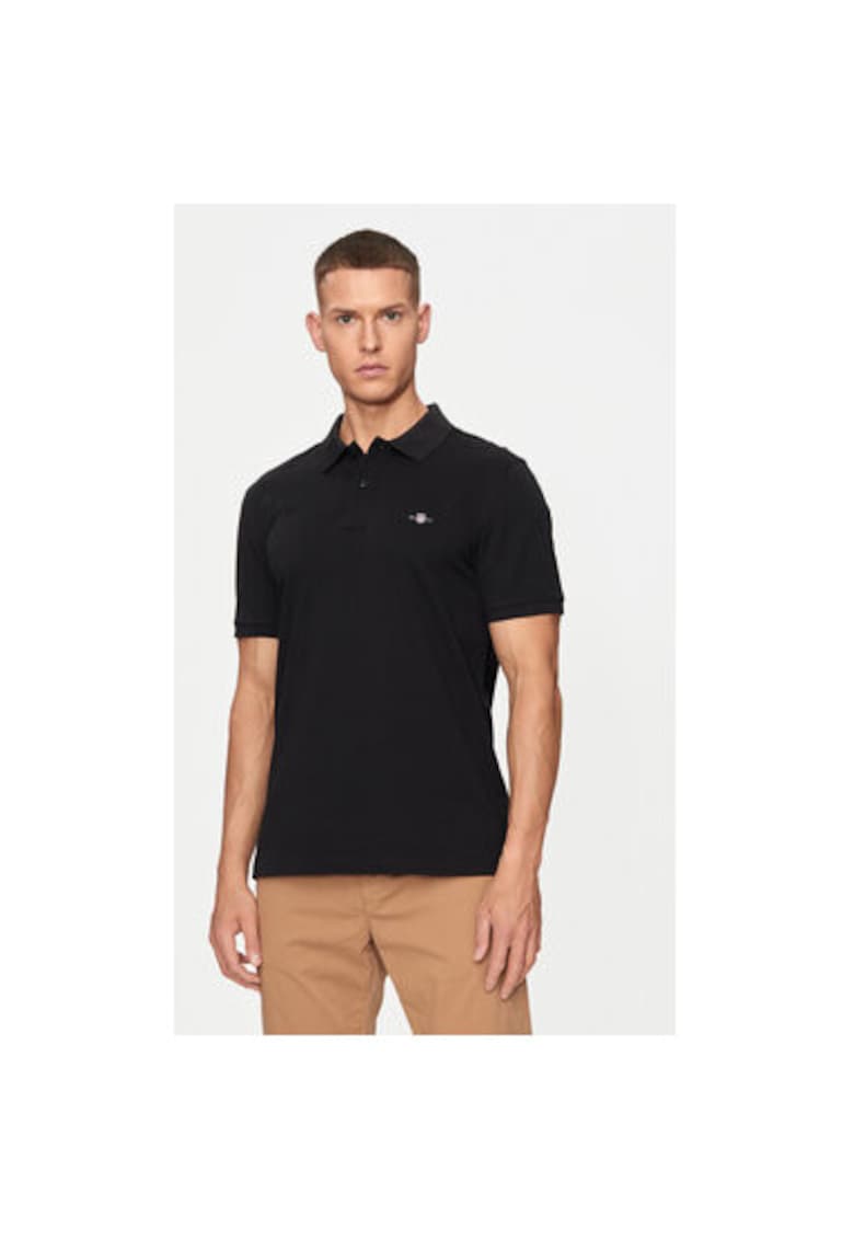 Tricou polo barbati 2220 - Bumbac - Negru - Negru