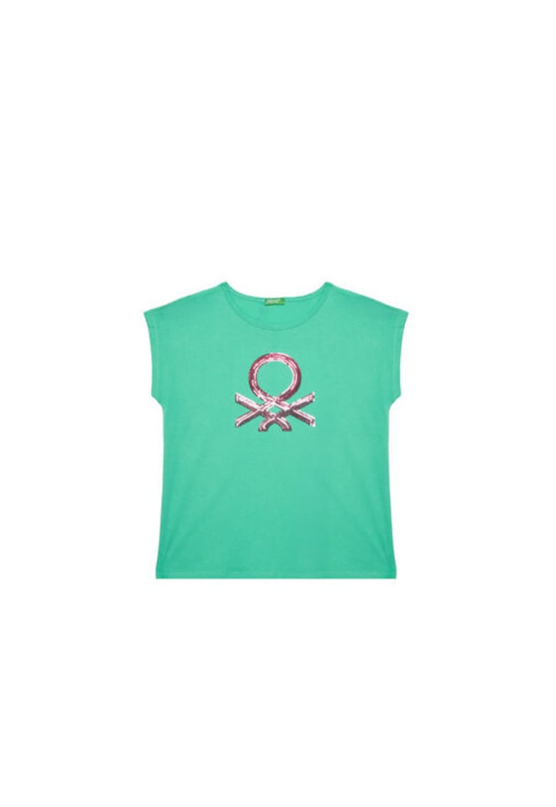 Tricou pentru fete 3I1XC10P1 - Bumbac organic - Verde - Verde