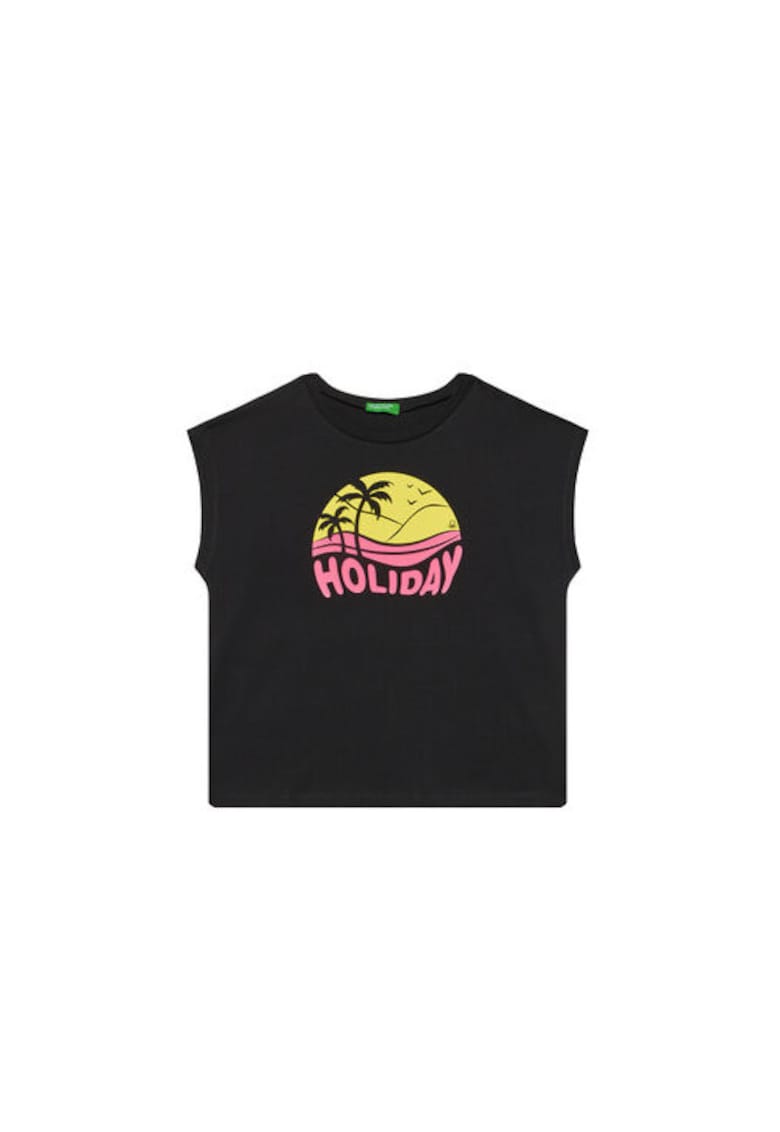 Tricou pentru fete 3JERC10PB - Bumbac - Negru - Negru