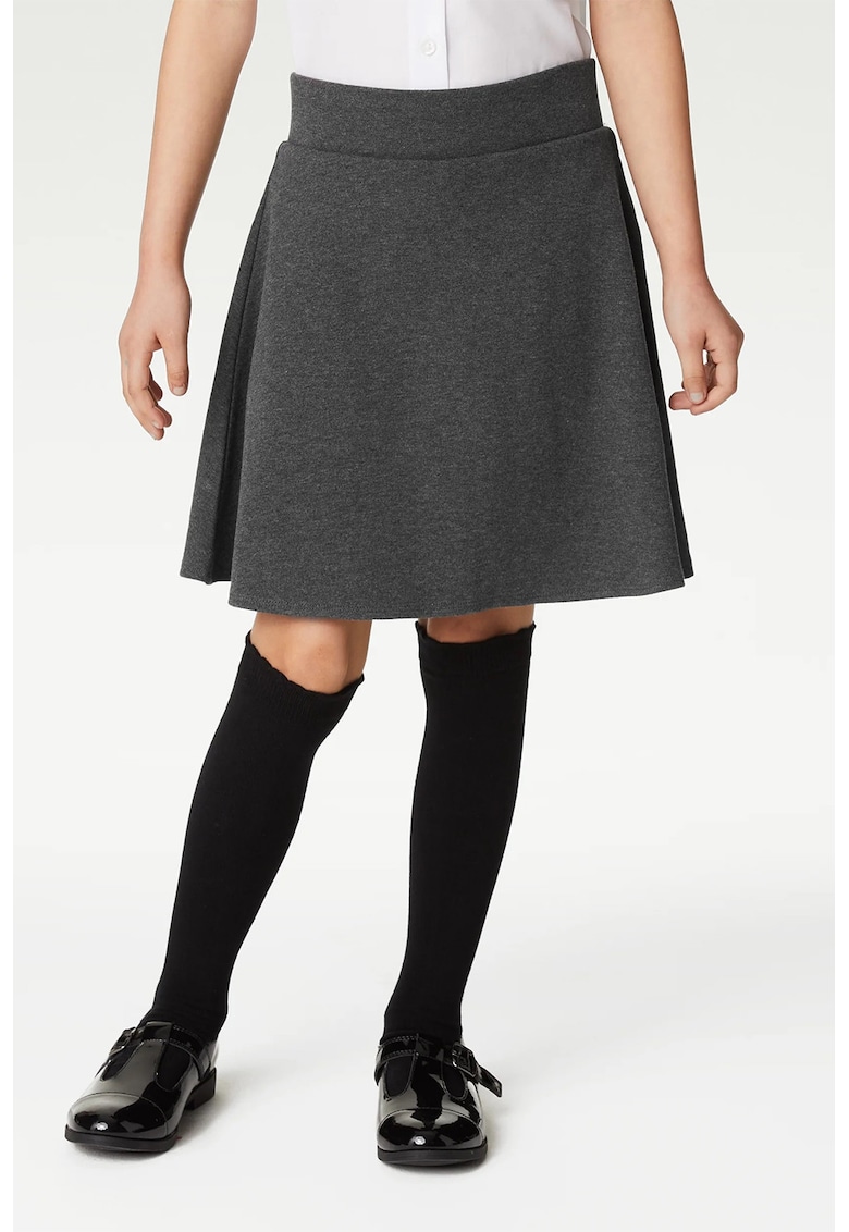 Marks Spencer Fusta-pantalon midi cu model uni - Gri antracit