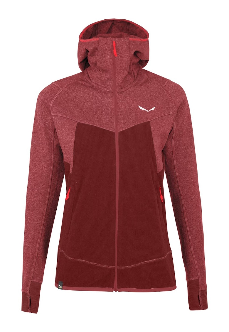 Hanorac fleece trekking dama Puez Hybrid Polarlite Rosu