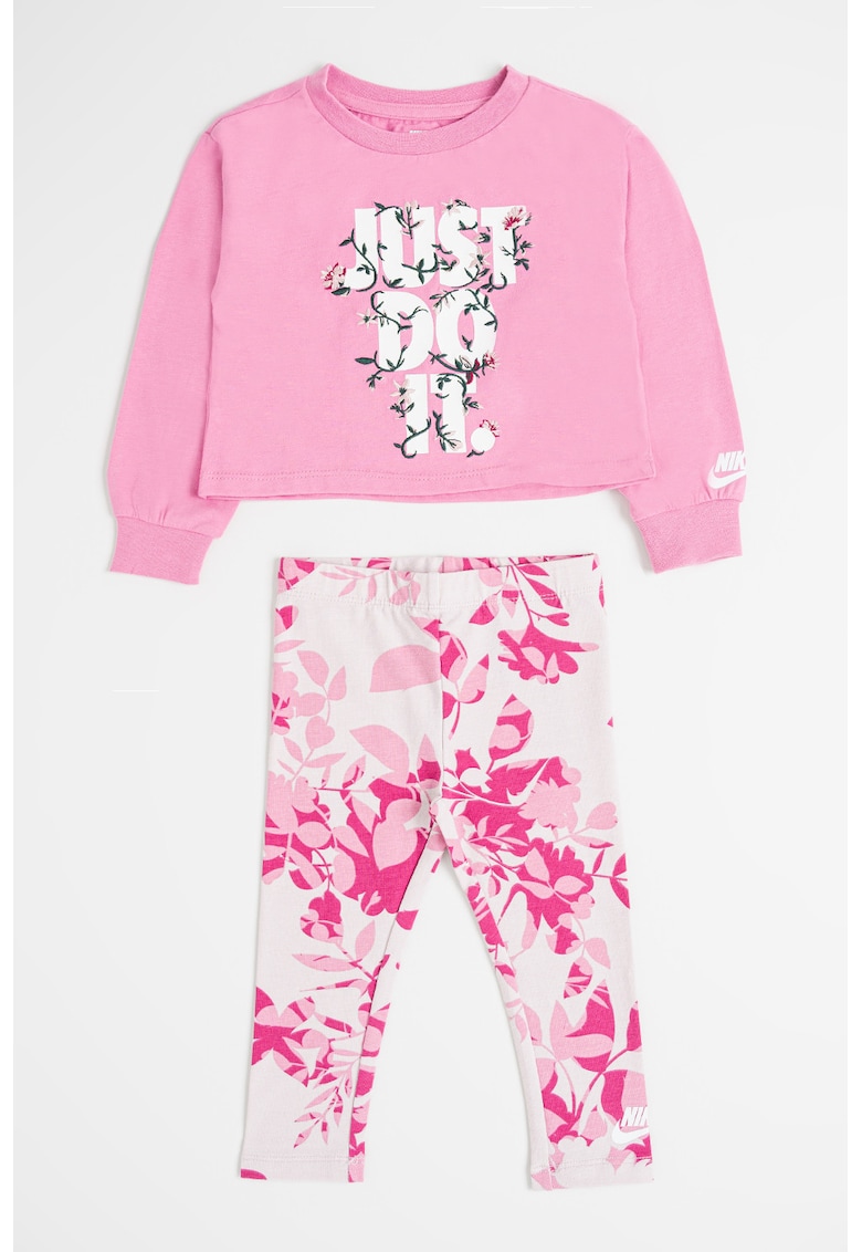 Set de bluza de trening cu imprimeu si colanti - 2 piese