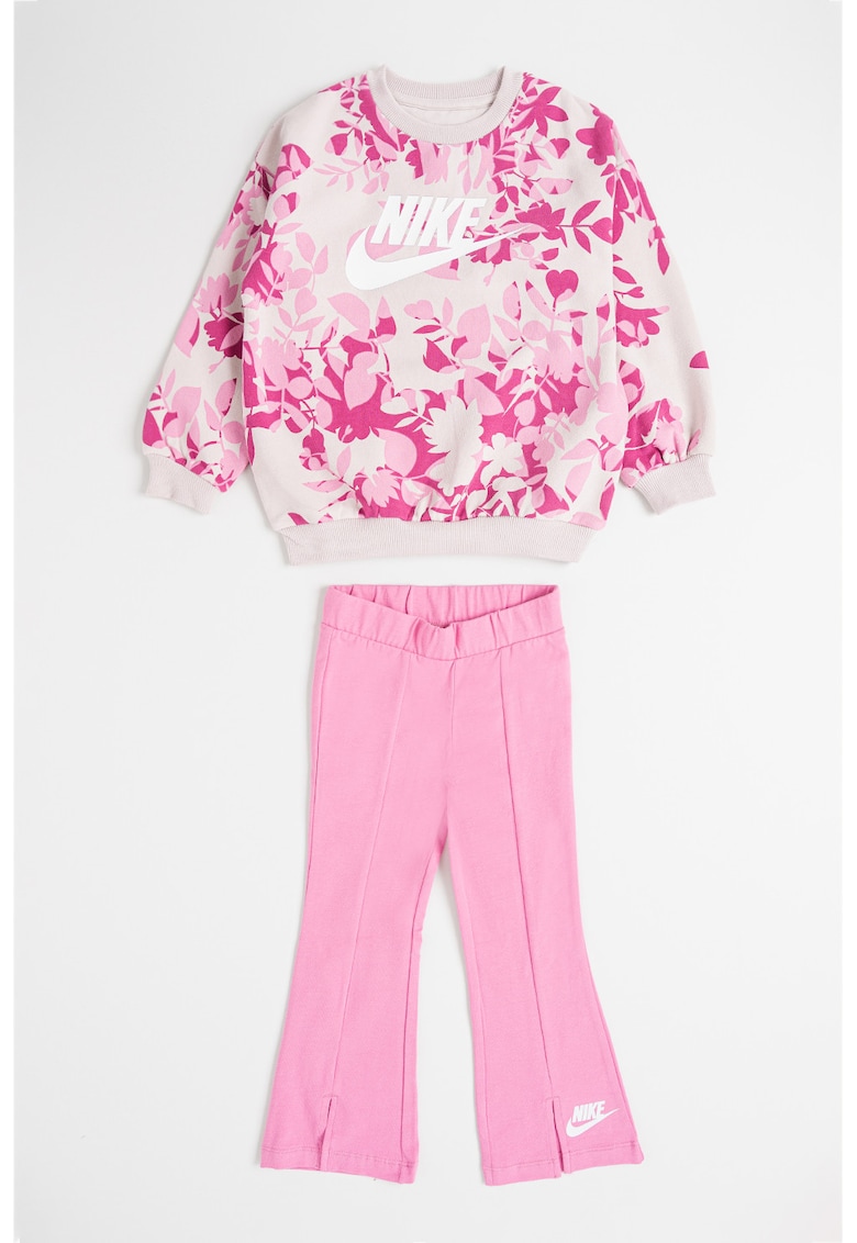 Set de bluza de trening din amestec de bumbac cu imprimeu si colanti - 2 piese