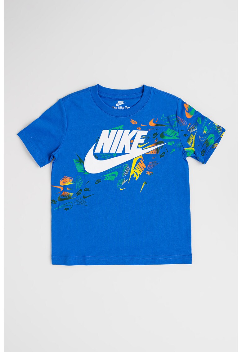 Tricou cu model logo - Alb/Verde/Albastru royal