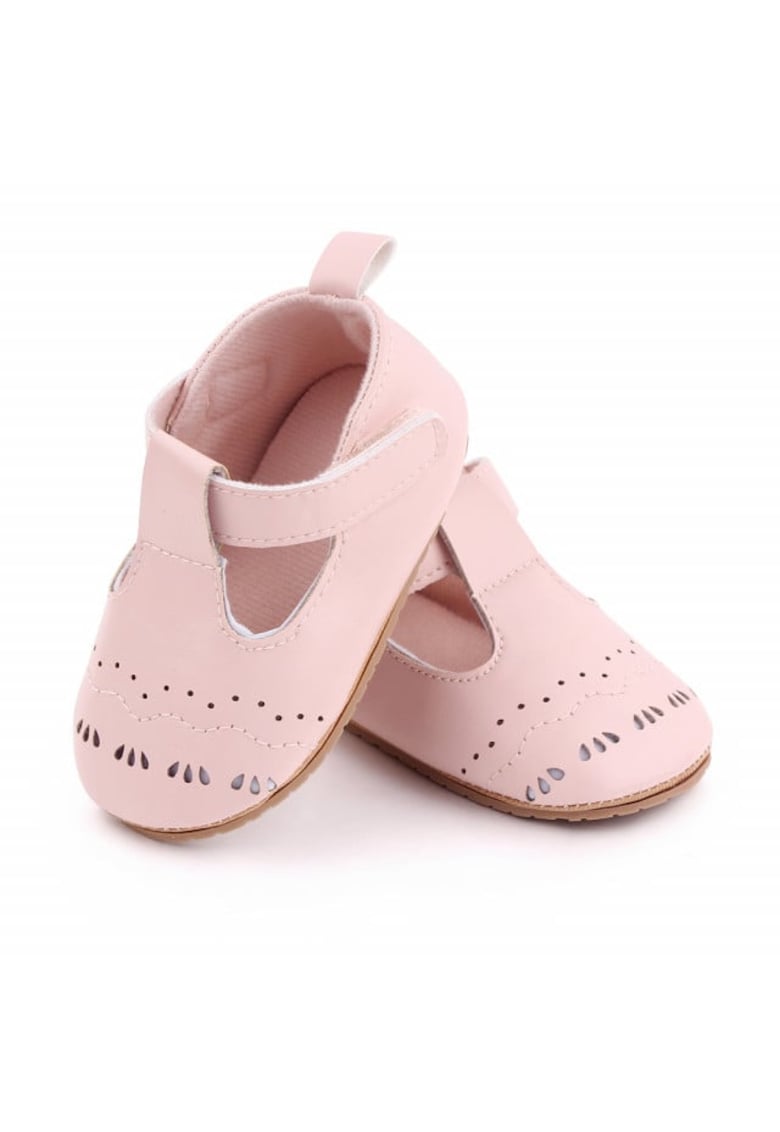 Pantofiori roz cu model decupat (Marime Disponibila: 3-6 luni (Marimea 18 incaltaminte))