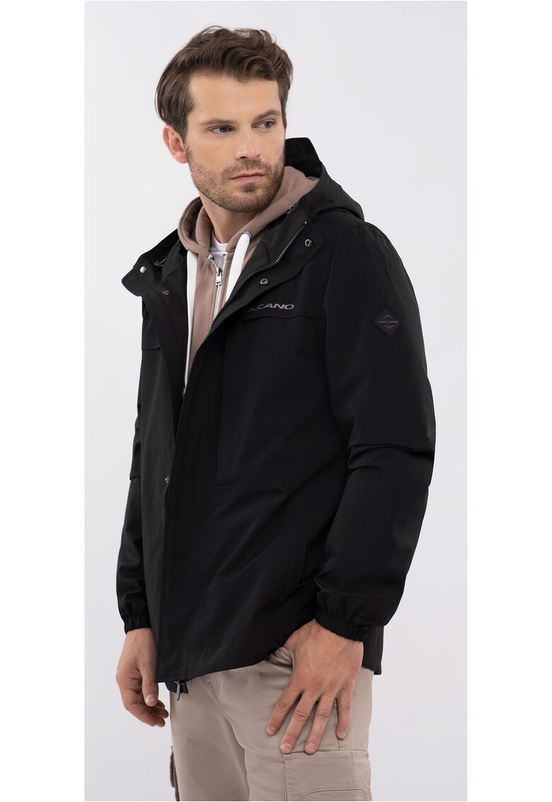 Jacheta de ploaie J-Sisu pentru barbati - impermeabila - cu gluga - Negru