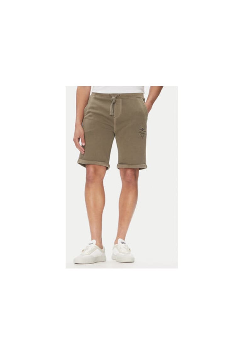 Pantaloni scurti sport barbati 251BF016F583 - Bumbac - Kaki