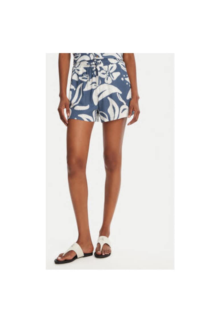 Pantaloni scurti dama WILLIAM FLOREAL - Viscoza/In - Albastru - Albastru