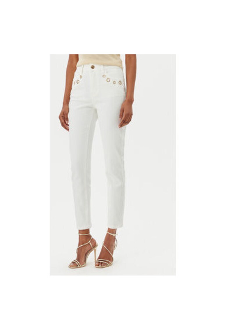 Pantaloni dama ADDE002564 - Bumbac/Poliester - Alb - Alb