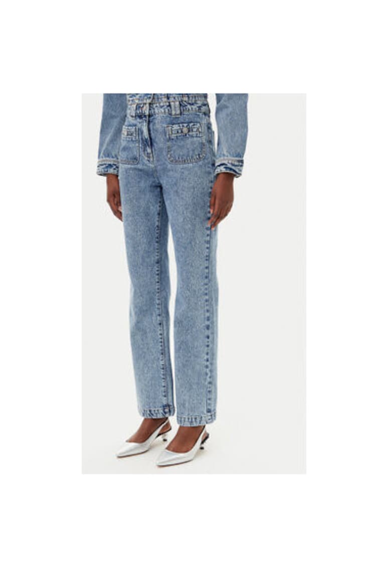 Pantaloni dama  251-PCHARME - Bumbac - Albastru deschis