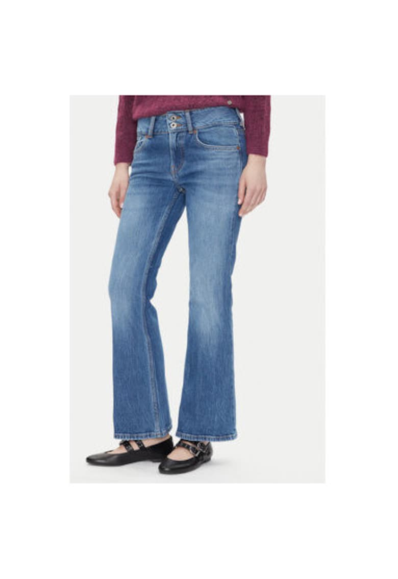 Pantaloni dama PL204877IB5 - Bumbac/Elastan - Albastru Pantaloni dama PL204877IB5 - Bumbac/Elastan - Albastru