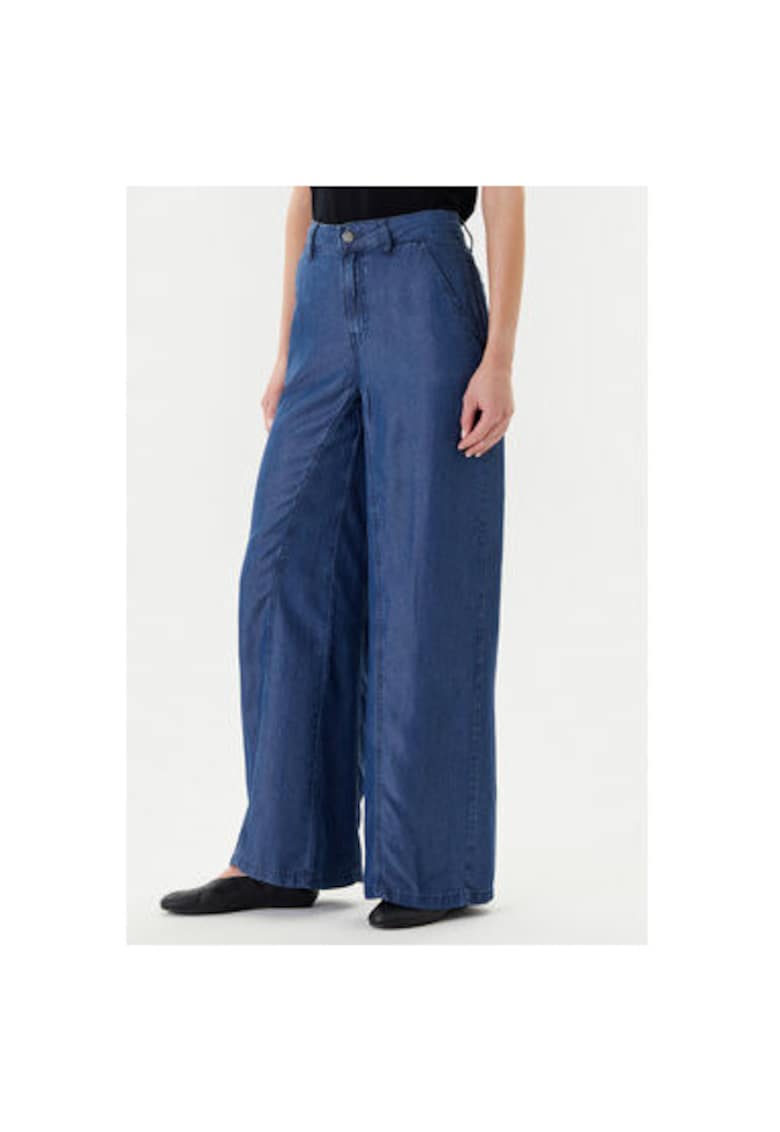 Pantaloni dama  4KHNDF09L - Lyocell - Albastru