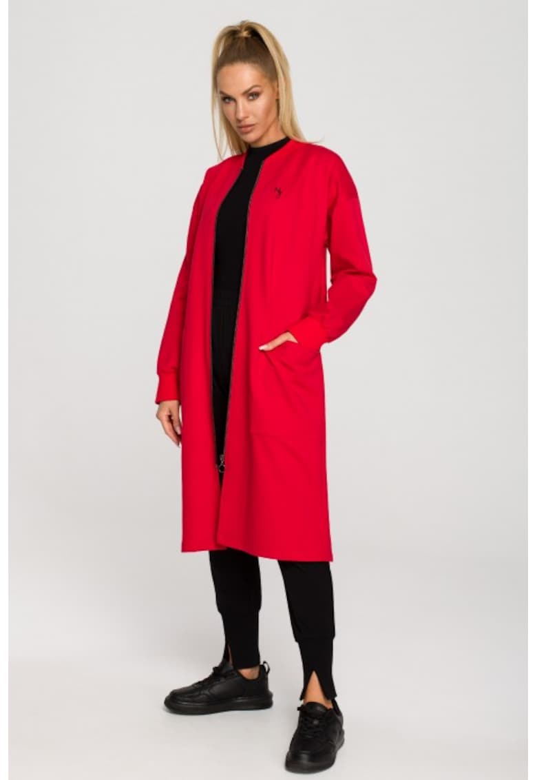 Jacheta lunga pentru femei - Rosu -