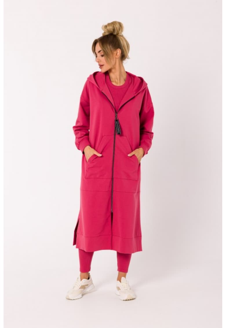 Jacheta lunga pentru femei cu gluga -