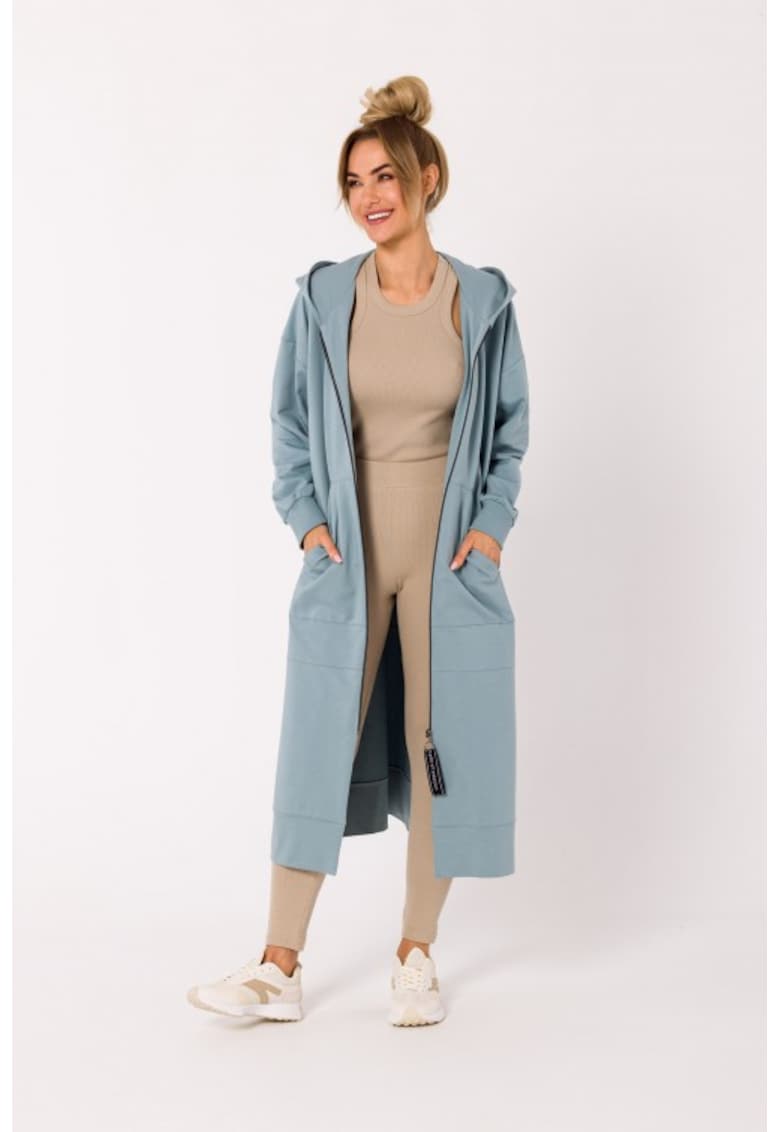 Jacheta lunga pentru femei cu gluga -