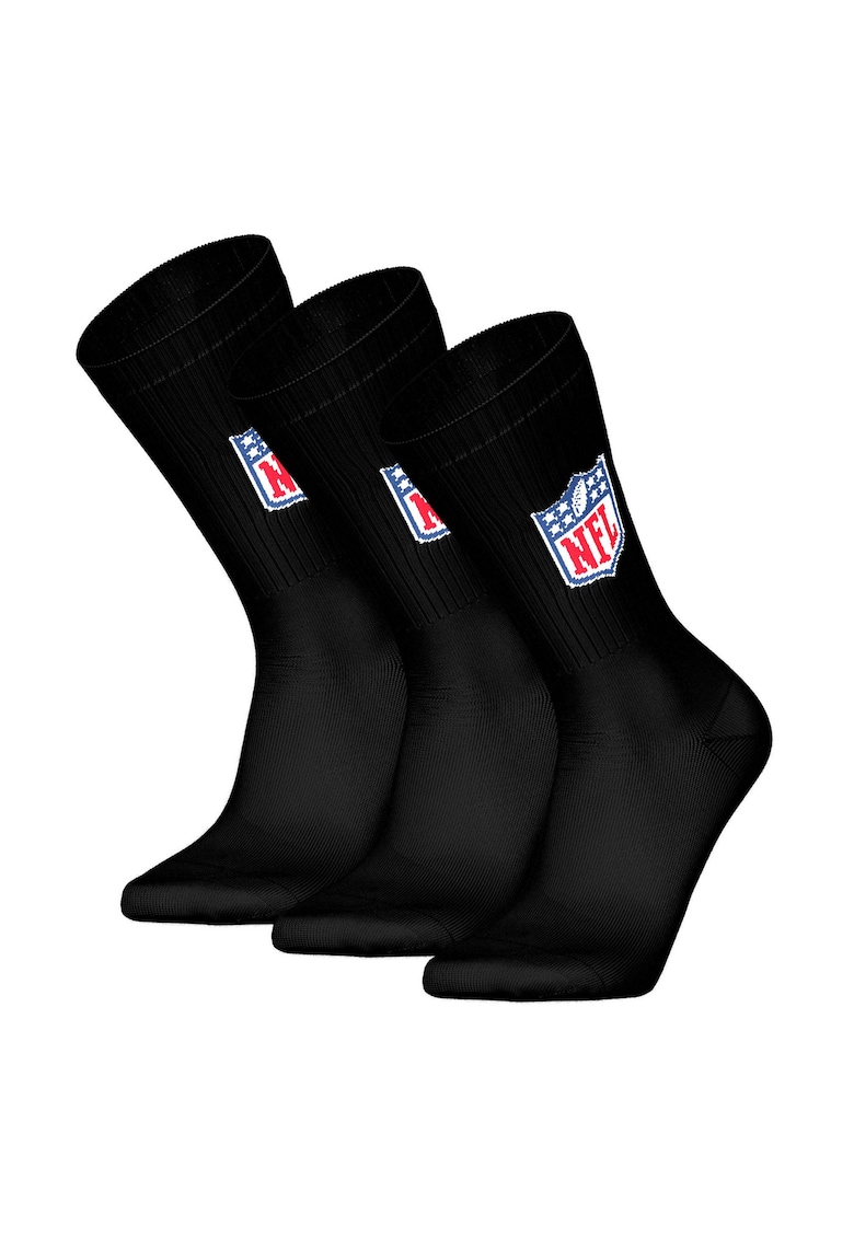 Nfl Set de sosete lungi unisex cu logo -3 perechi - Negru