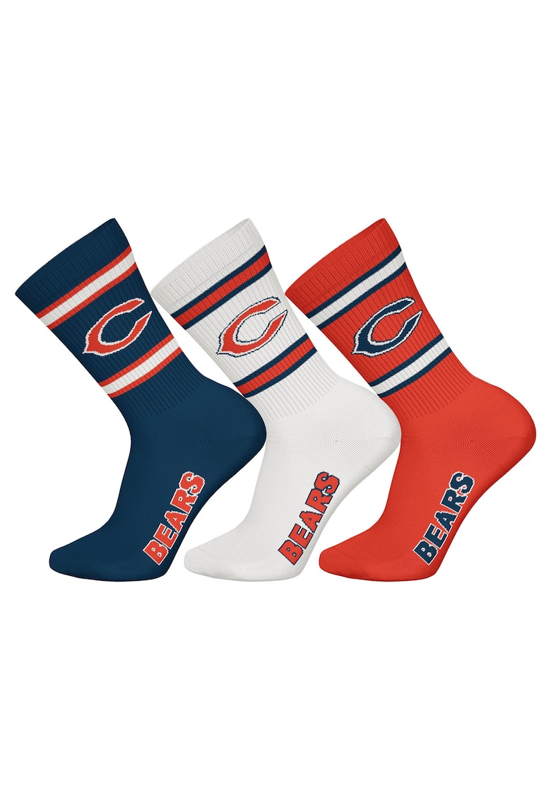 Nfl Set de sosete lungi unisex NFL - 3 perechi - Alb/Rosu vermillion/Albastru