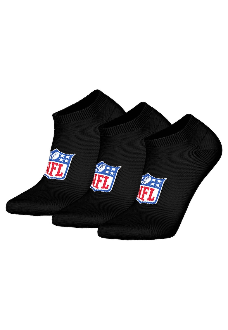 Set de sosete pana la glezna - unisex - cu logo - 3 perechi - Negru