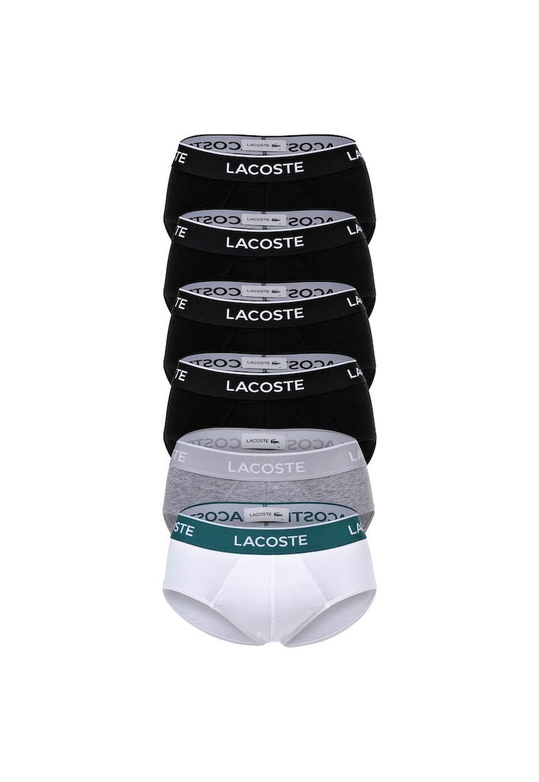 Set de chiloti din amestec de bumbac cu banda logo in talie – 6 perechi – Negru/Gri melange/Alb optic Set de chiloti din amestec de bumbac cu banda logo in talie – 6 perechi – Negru/Gri melange/Alb optic